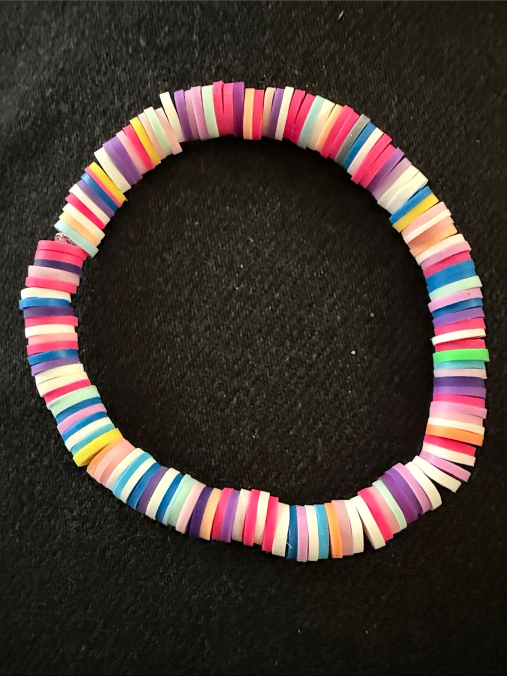 Kids Multicolor Heishi Bead Stretch Bracelet - No Brand